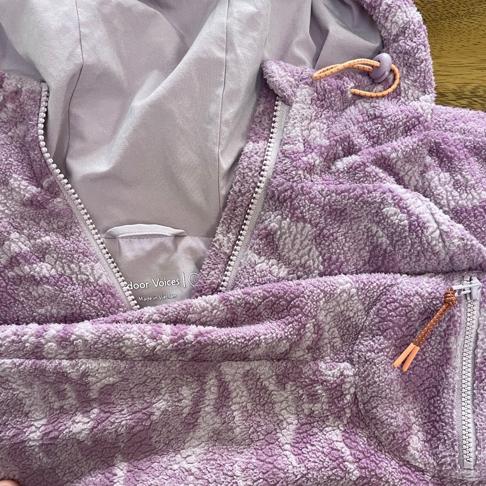 Outdoor Voices Primo Fleece Pullover Jacket - Pink Camo